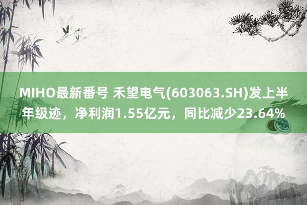 MIHO最新番号 禾望电气(603063.SH)发上半年级迹,净利润1.55亿元,同比减少23.64%