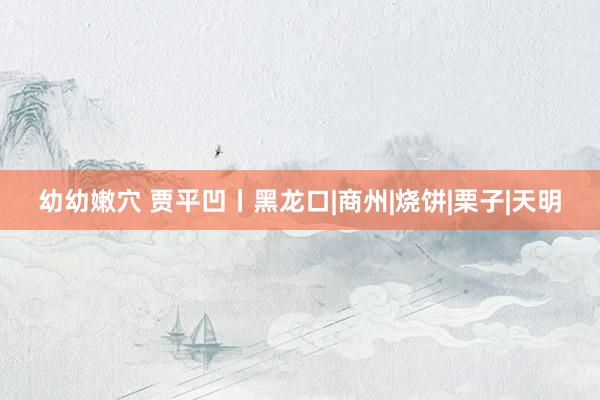 幼幼嫩穴 贾平凹丨黑龙口|商州|烧饼|栗子|天明