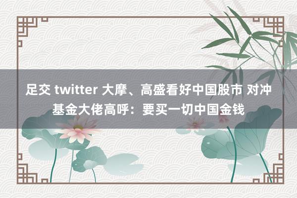 足交 twitter 大摩、高盛看好中国股市 对冲基金大佬高呼：要买一切中国金钱