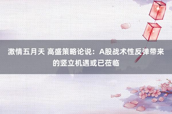 激情五月天 高盛策略论说：A股战术性反弹带来的竖立机遇或已莅临